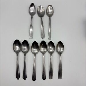 Mixed Brand Stainless Steel Teaspoons Lot of 9‎ Oneida Rogers Atlas Silver 6in